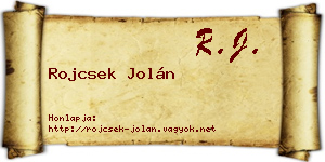 Rojcsek Jolán névjegykártya