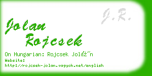 jolan rojcsek business card